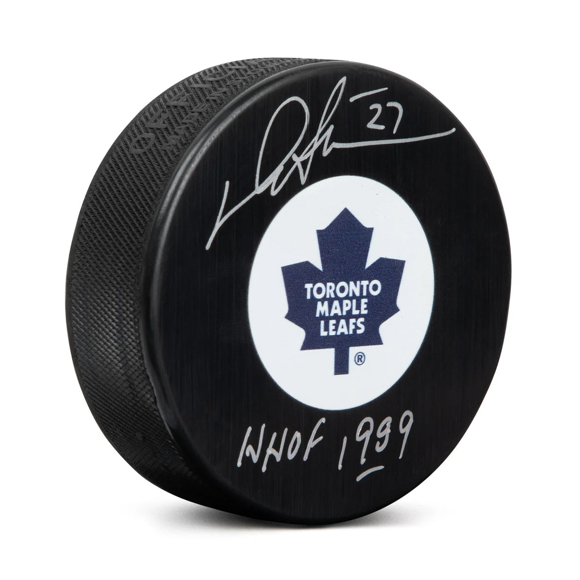 Darryl Sittler Signed Toronto Maple Leafs Puck with HOF Note