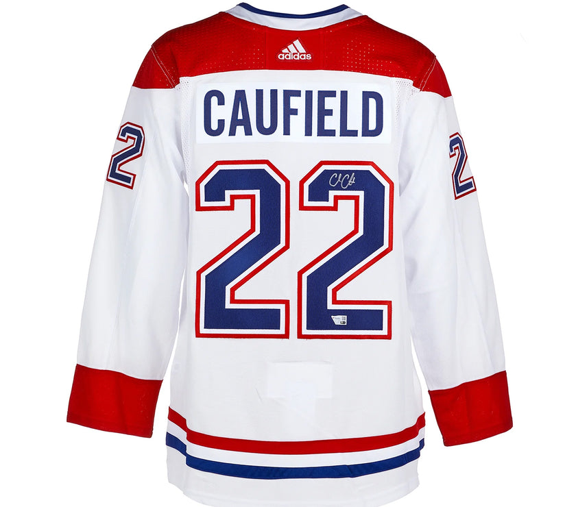 Cole Caufield Signed Montreal Canadiens Adidas Pro Away White Jersey