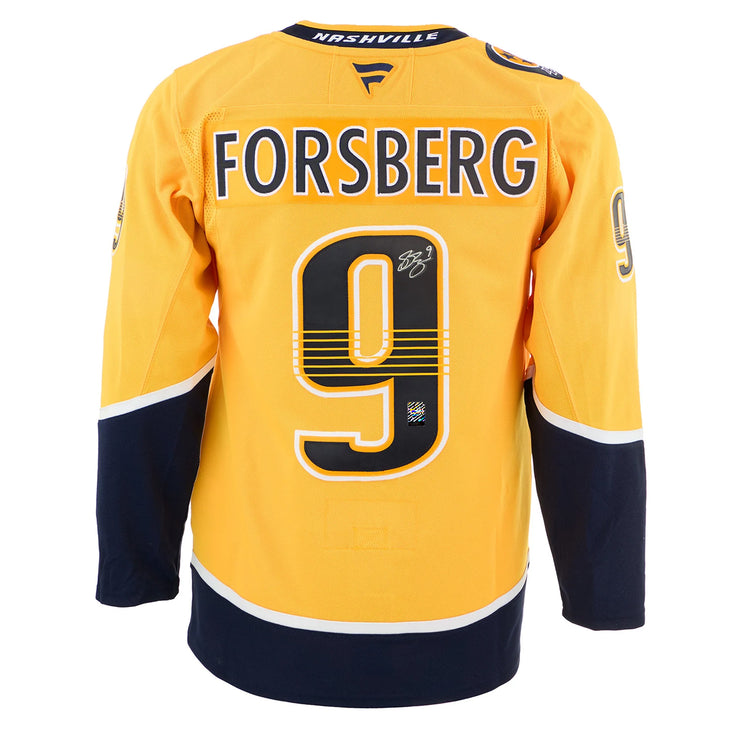 Filip Forsberg Signed Nashville Predators Fanatics Premium Home Yellow Jersey