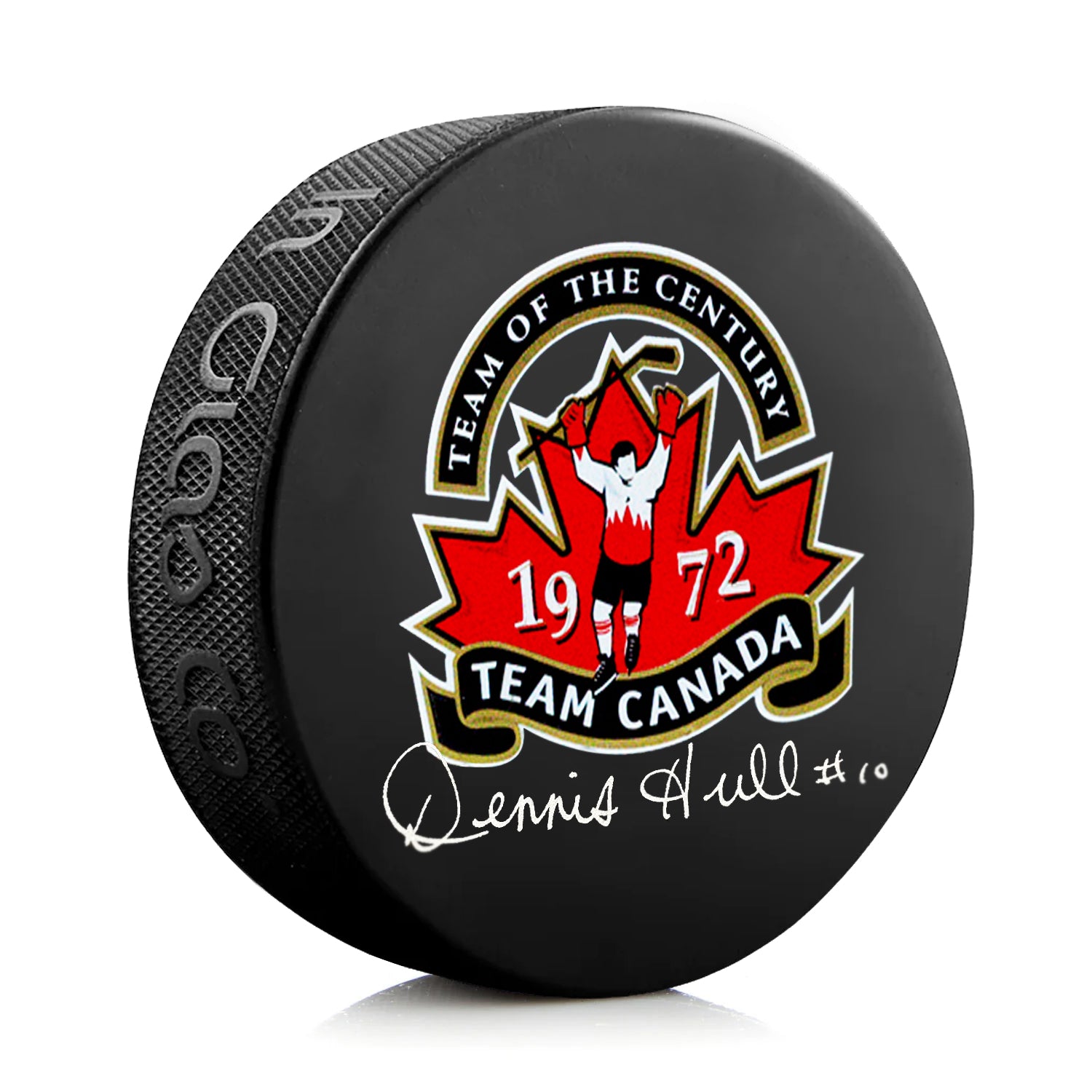 Dennis Hull Signed Team Canada 1972 Summit Series Puck - Heritage Hockey™