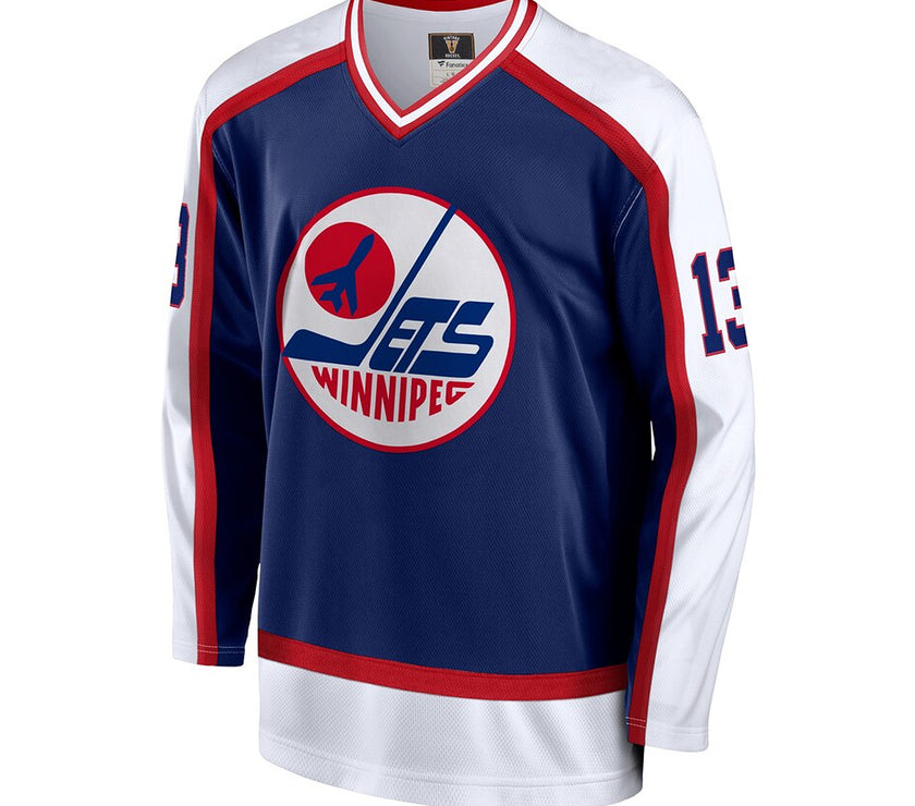 Teemu Selanne Signed Winnipeg Jets Fanatics Vintage Navy Jersey