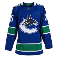 Thatcher Demko Signed Vancouver Canucks Adidas Pro Home Blue Jersey