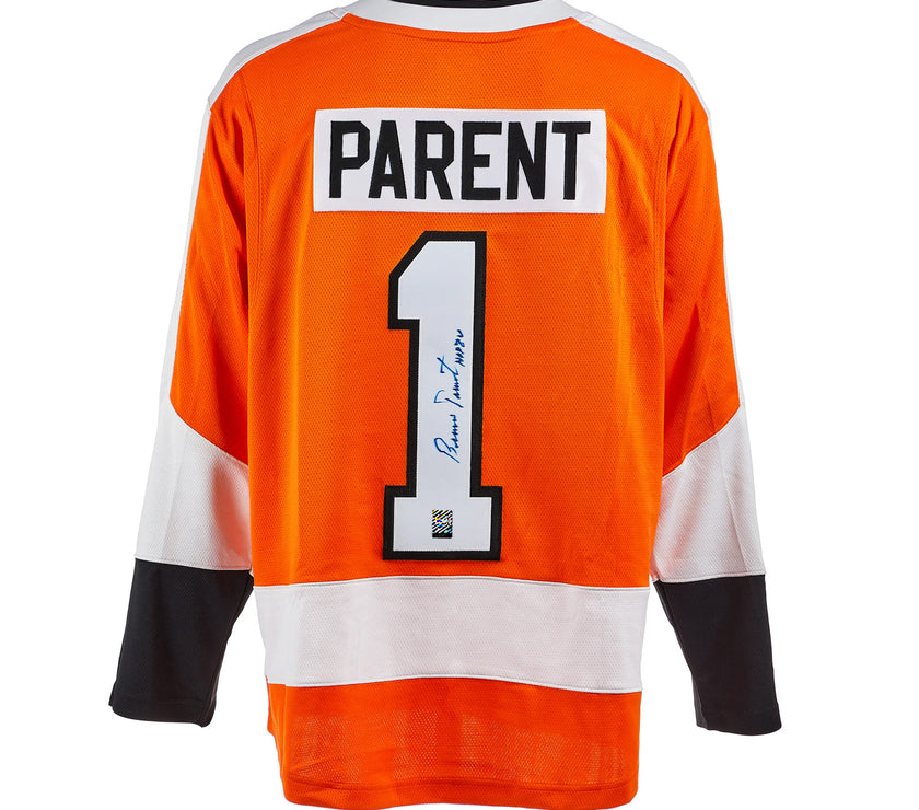 Bernie Parent Signed Philadelphia Flyers Fanatics Breakaway Home Orange Jersey - Heritage Hockey™