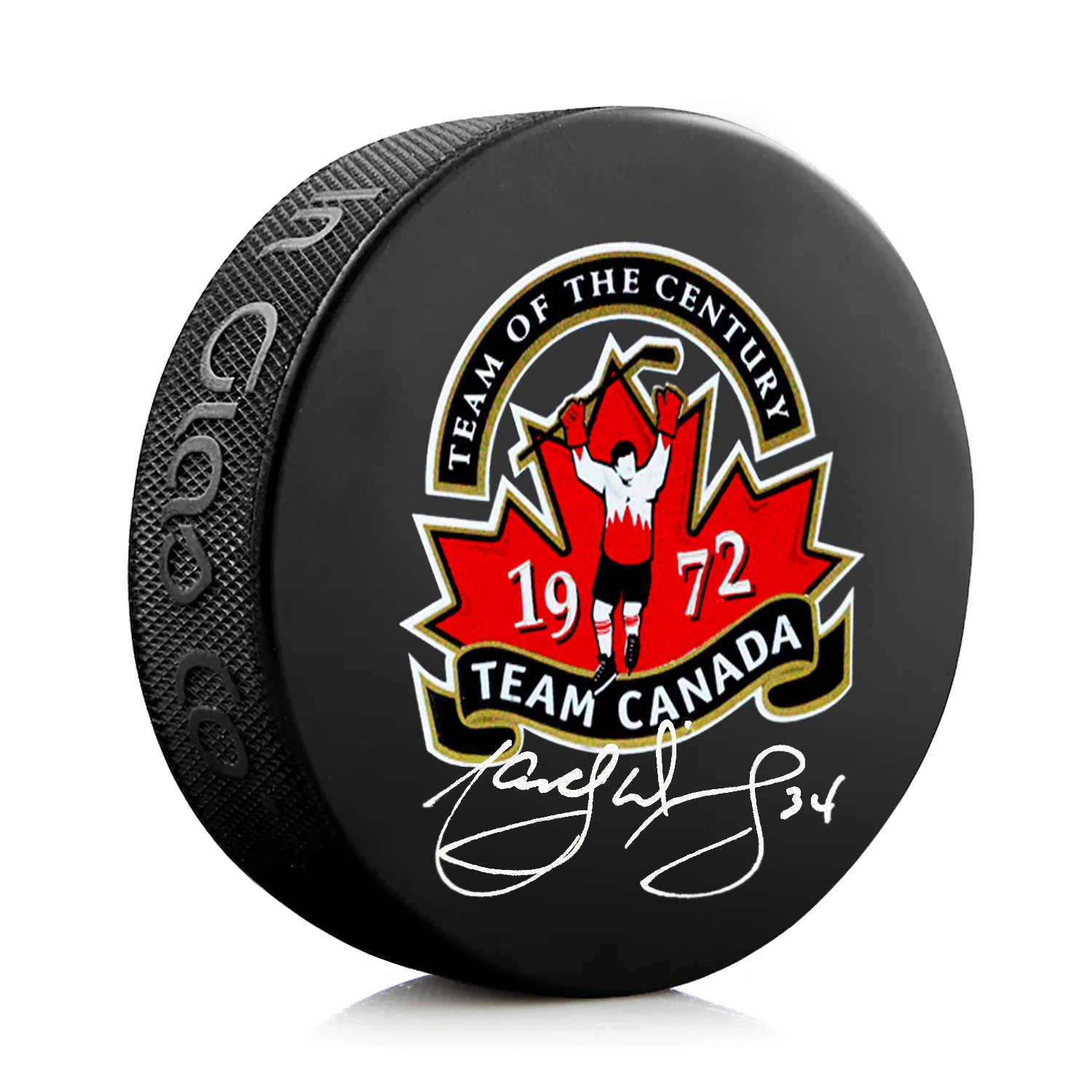 Marcel Dionne Signed Team Canada 1972 Summit Series Puck - Heritage Hockey™