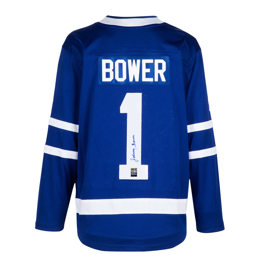 Johnny Bower Signed Toronto Maple Leafs Fanatics Breakaway Home Blue Jersey