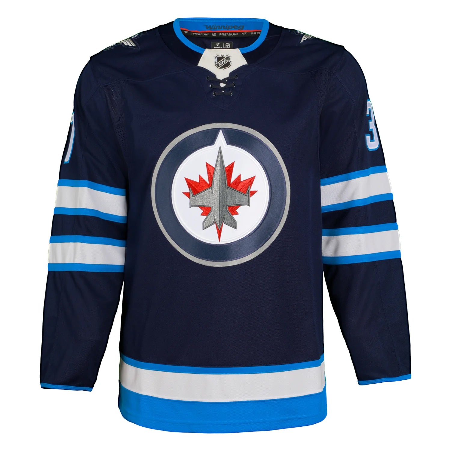 Connor Hellebuyck Signed Winnipeg Jets Fanatics Premium Home Navy Jersey
