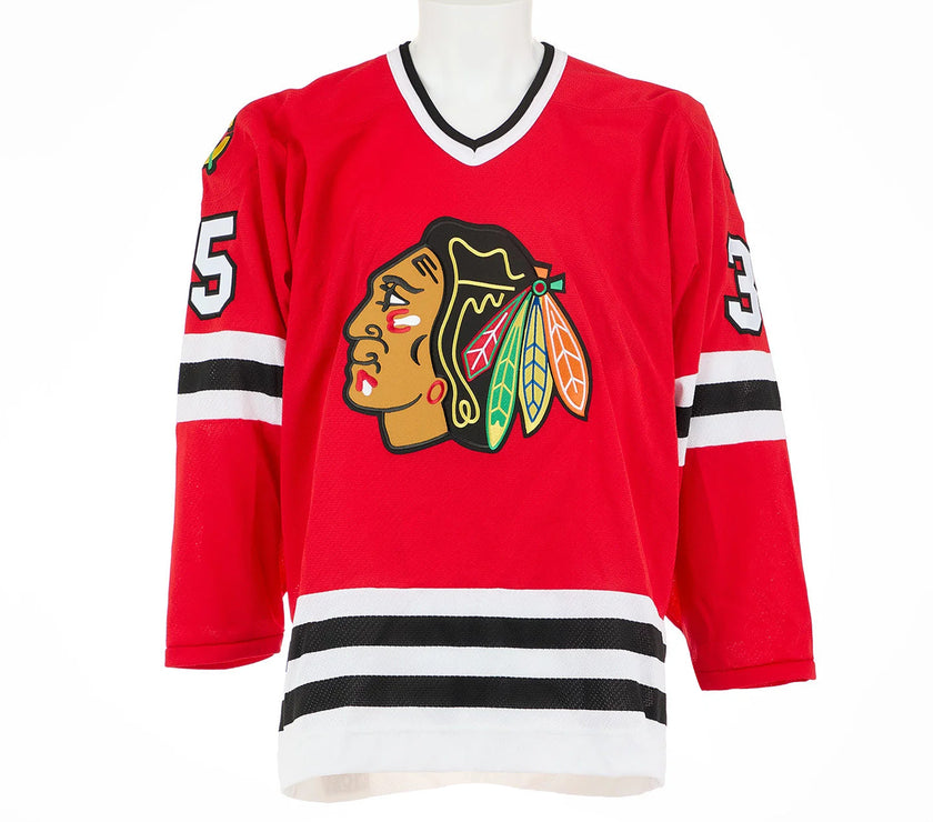 Tony Esposito Signed & Inscribed Chicago Blackhawks CCM Vintage Red Jersey