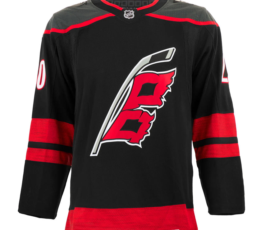 Sebastian Aho Signed Carolina Hurricanes Adidas Pro Home Black Jersey