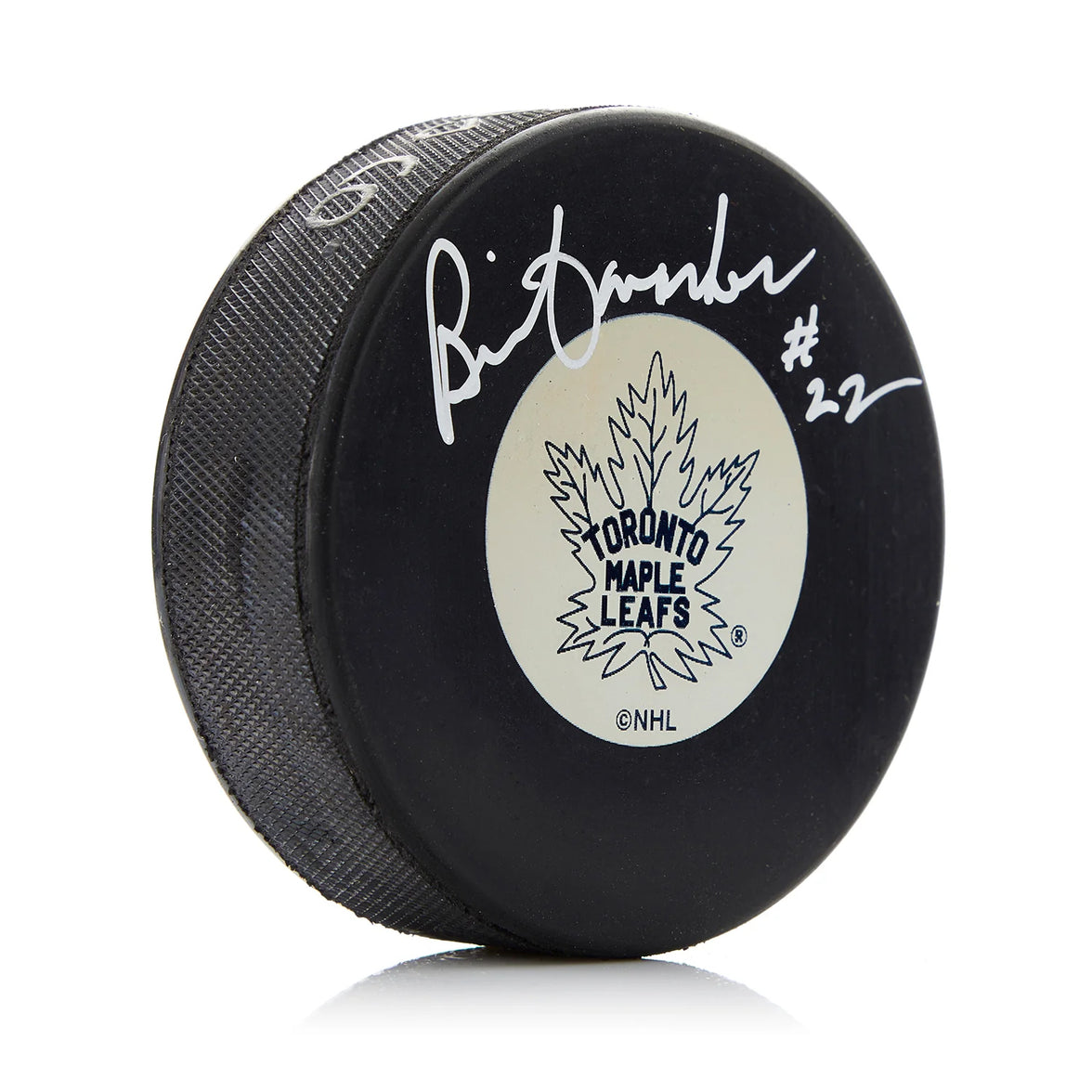 Brian Conacher Signed Toronto Maple Leafs Vintage Puck
