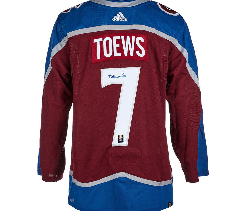 Devon Toews Signed Colorado Avalanche Adidas Pro Home Maroon Jersey