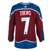 Devon Toews Signed Colorado Avalanche Adidas Pro Home Maroon Jersey