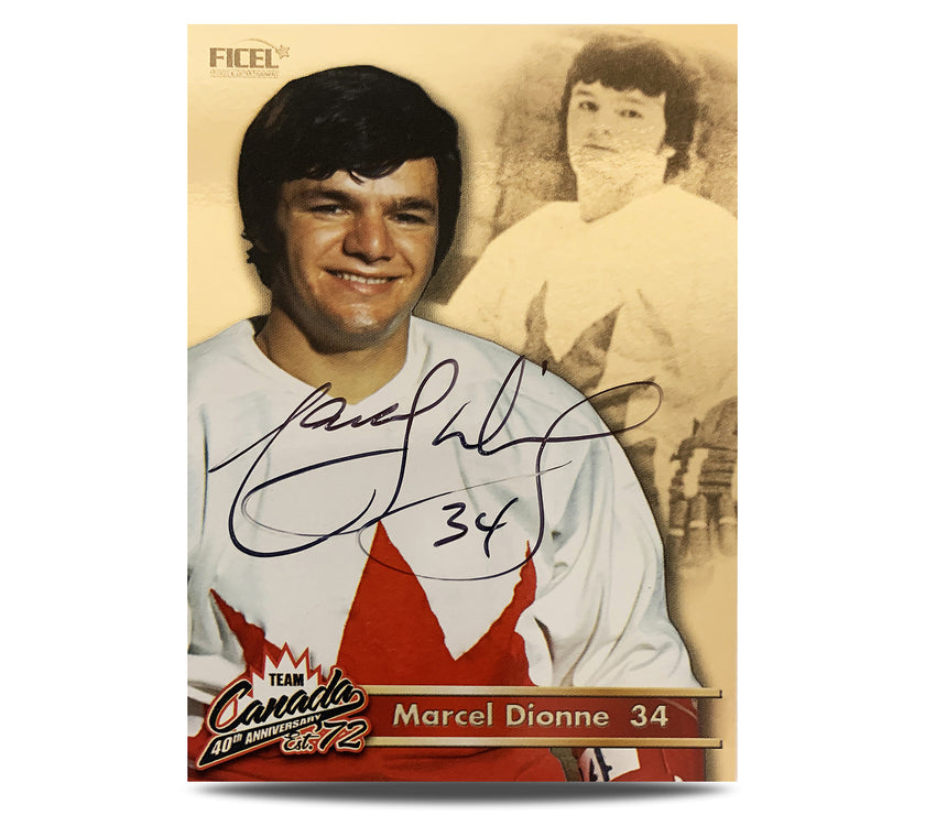 Marcel Dionne #34 Signed Official 40th Anniversary Team Canada 1972 Card