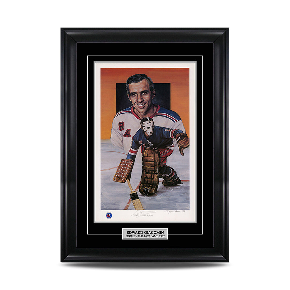 Ed Giacomin Signed New York Rangers Limited Edition Print - Heritage Hockey™