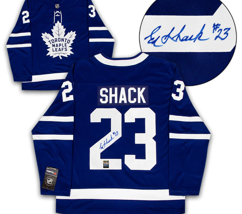 Eddie Shack Signed Toronto Maple Leafs Fanatics Breakaway Home Blue Jersey
