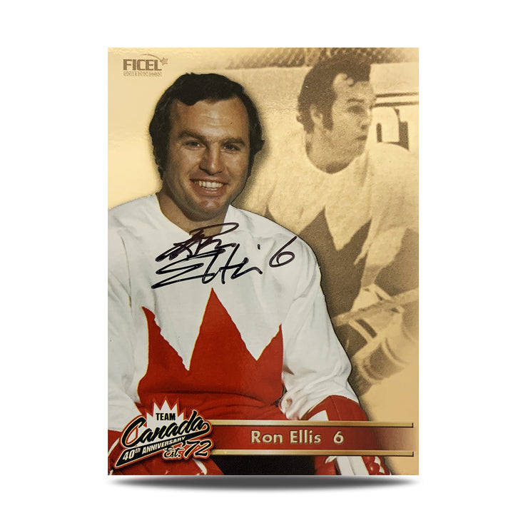 Ron Ellis #6 Signed Official 40th Anniversary Team Canada 1972 Card