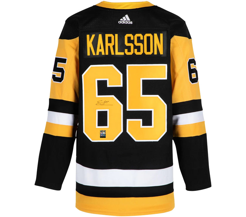 Erik Karlsson Signed Pittsburgh Penguins Adidas Pro Home Black Jersey