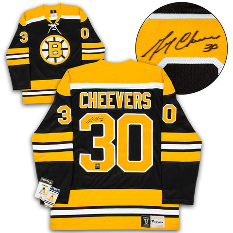 Gerry Cheevers Signed Boston Bruins Fanatics Vintage Jersey