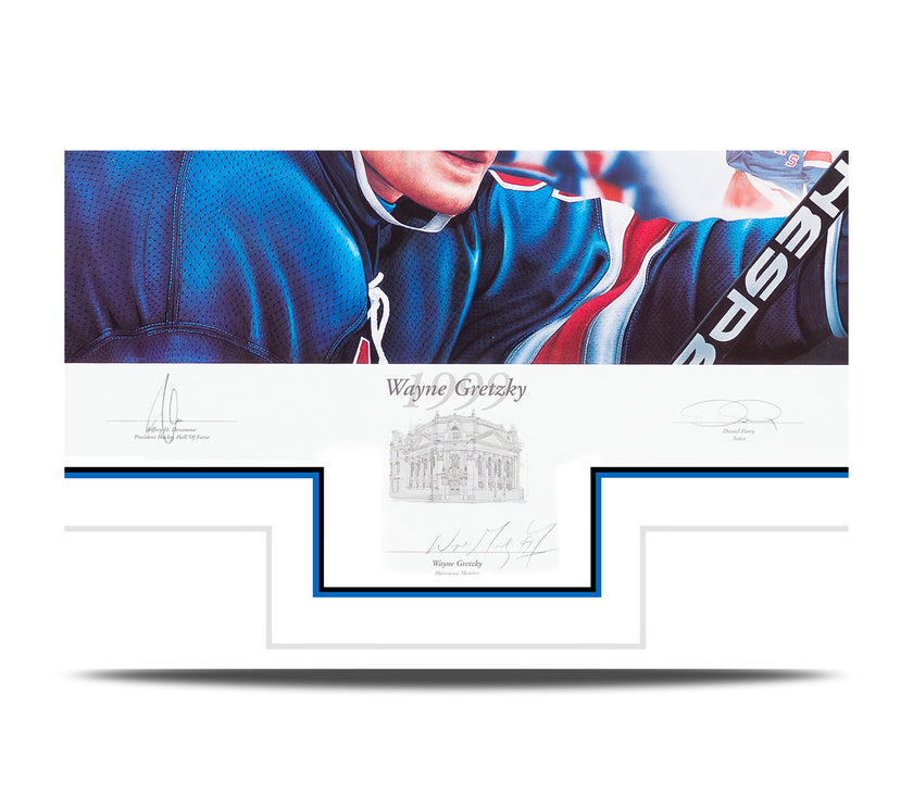 Wayne Gretzky Autographed 20th Anniversary Limited Edition 1999 HHOF Induction Print