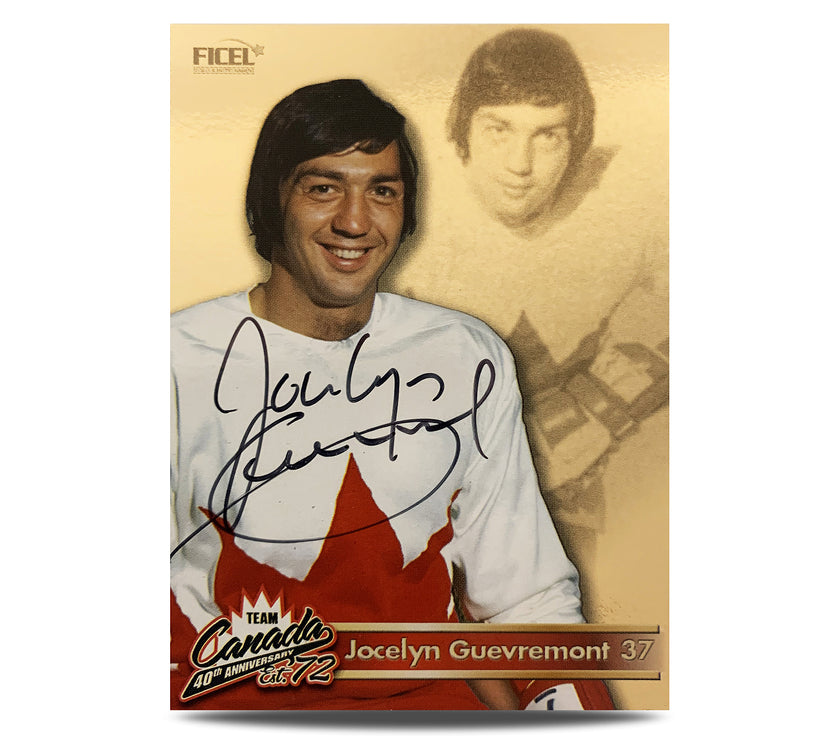 Jocelyn Guevremont #37 Signed Official 40th Anniversary Team Canada 1972 Card