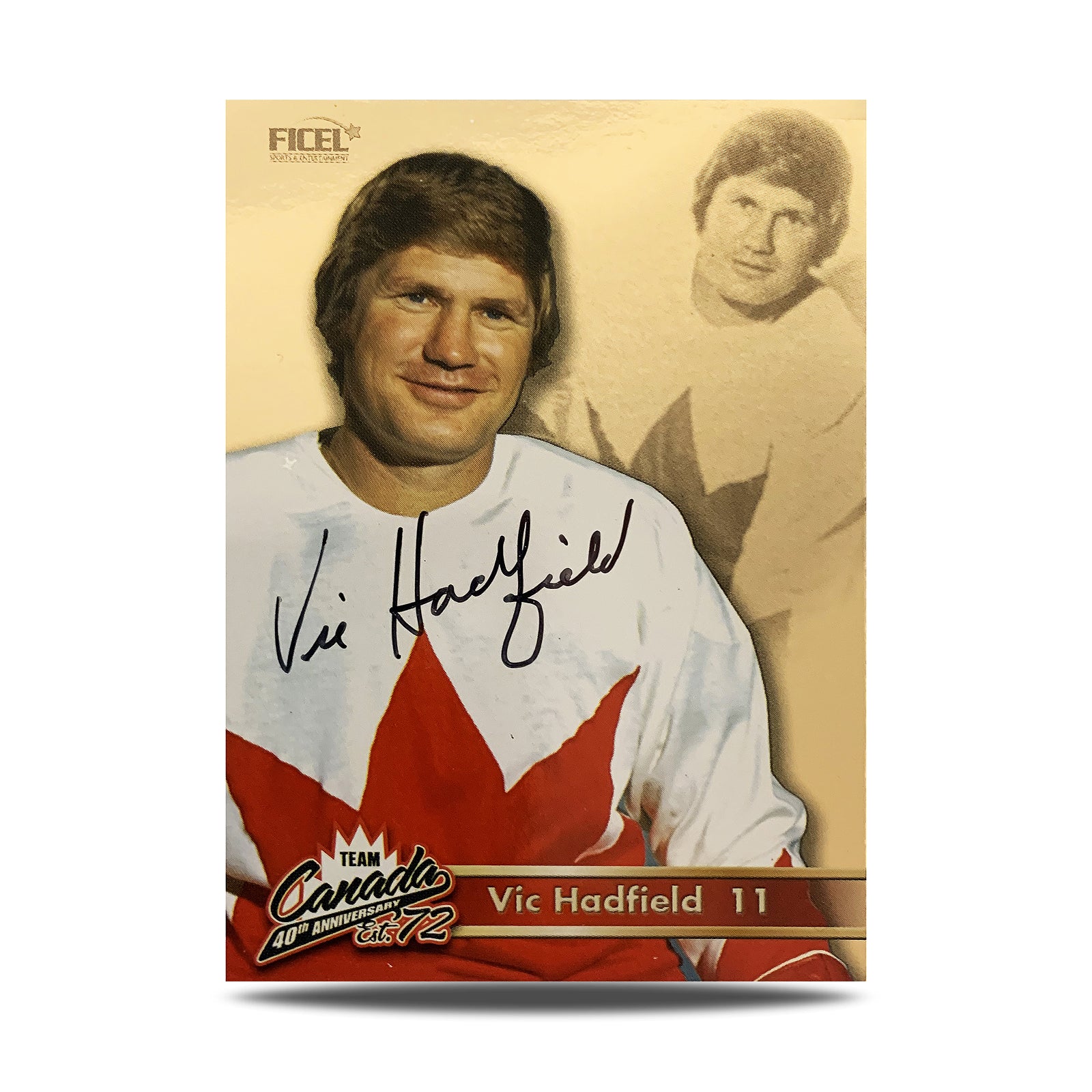 Vic Hadfield #11 Signed Official 40th Anniversary Team Canada 1972 Card