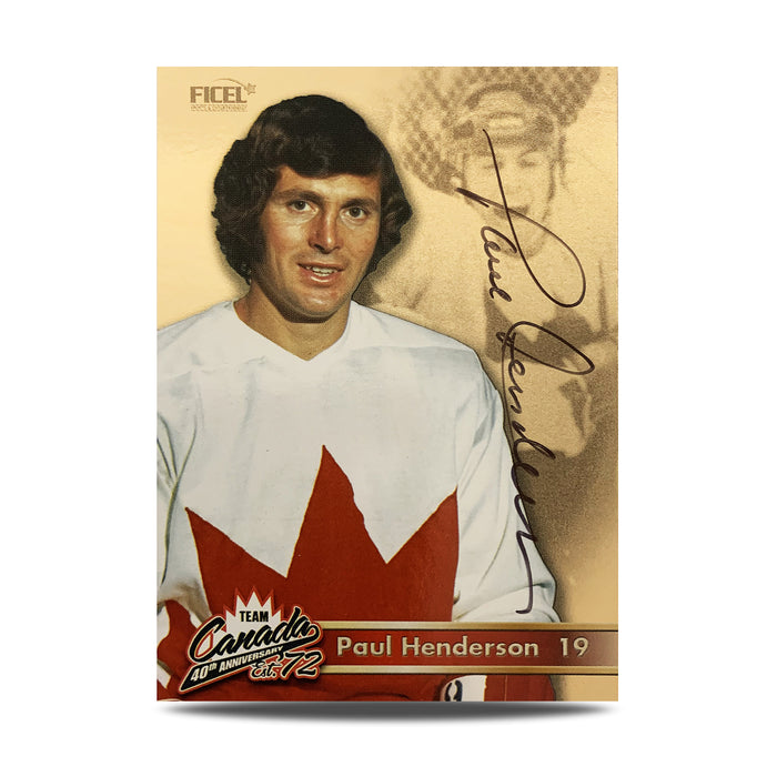 Paul Henderson #19 Signed Official 40th Anniversary Team Canada 1972 Card