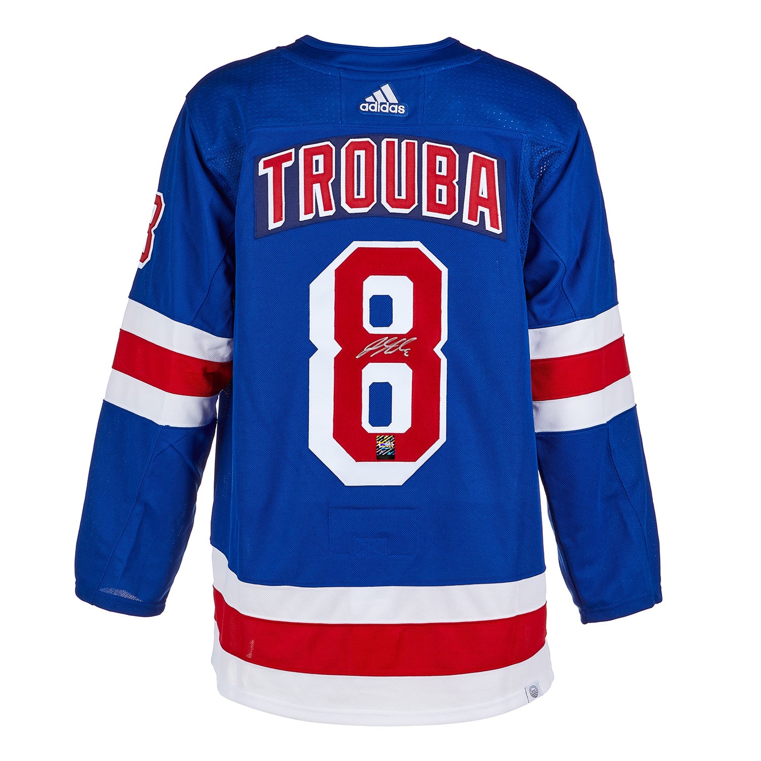 Jacob Trouba Signed New York Rangers Adidas Pro Home Blue Jersey