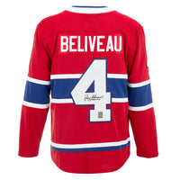 Jean Beliveau Signed Montreal Canadiens Fanatics Breakaway Home Red Jersey - Heritage Hockey™