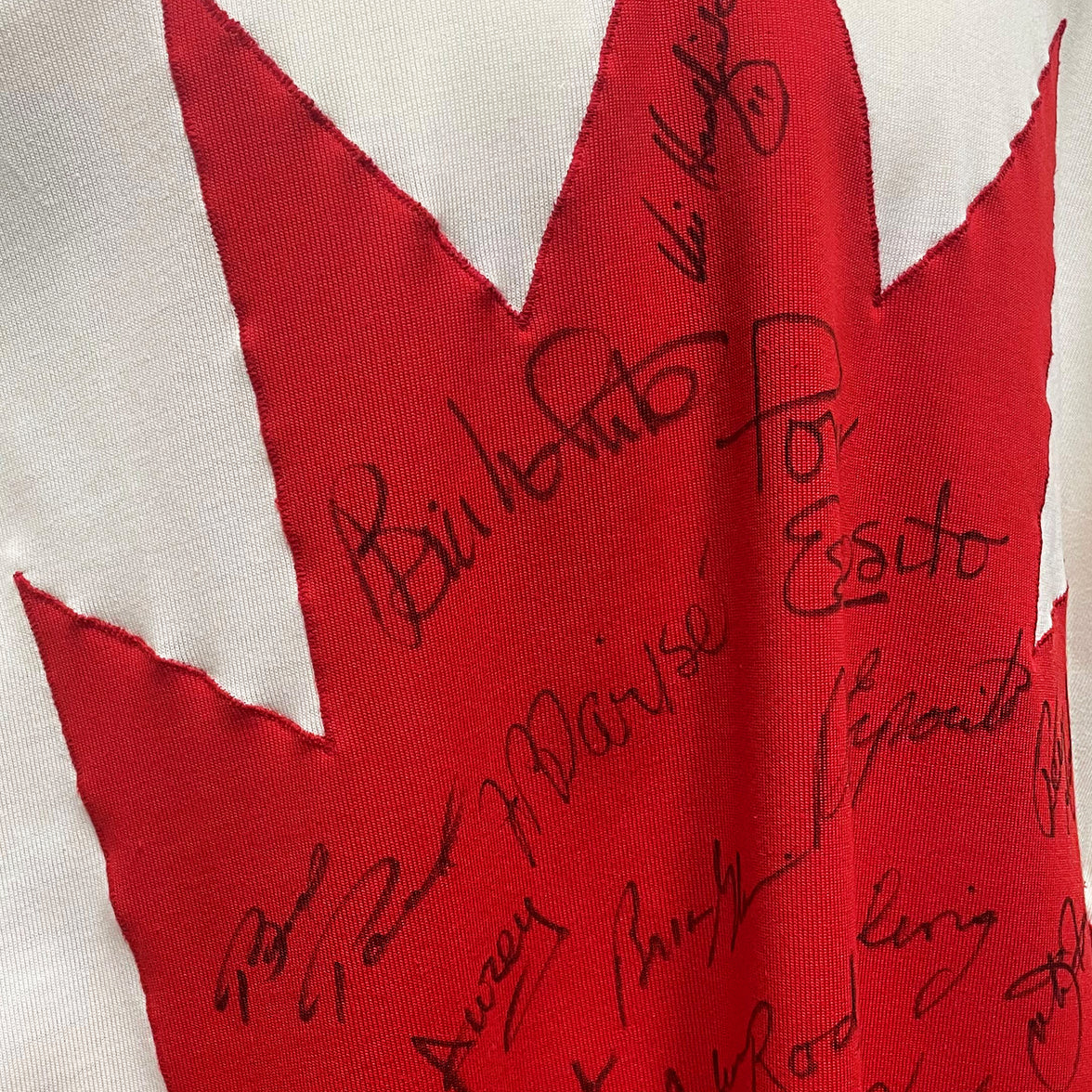 Team Canada 1972 Summit Series Original Athletic Knit Material Away White Jersey - Signed by 26 Players