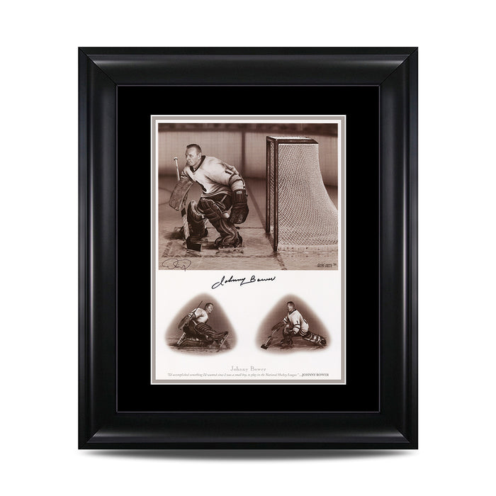 Johnny Bower Signed Toronto Maple Leafs 12 x 15 Legends Series Print - Heritage Hockey™