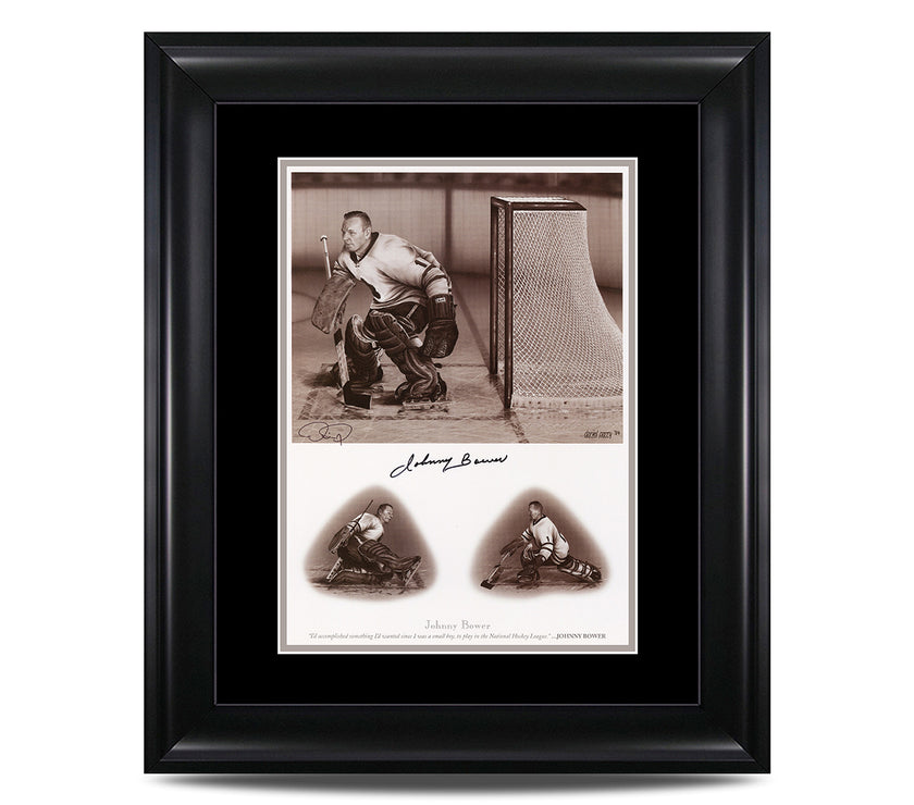 Johnny Bower Signed Toronto Maple Leafs 12 x 15 Legends Series Print - Heritage Hockey™