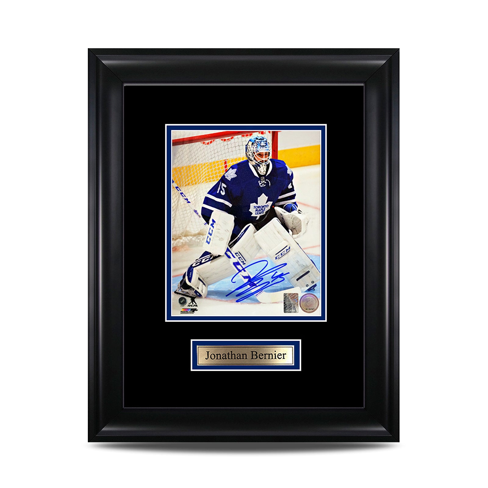 Jonathan Bernier Signed Toronto Maple Leafs Framed Photo - Heritage Hockey™