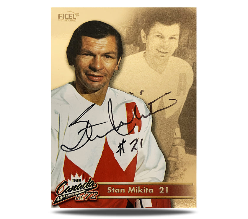 Stan Mikita #21 Signed Official 40th Anniversary Team Canada 1972 Card