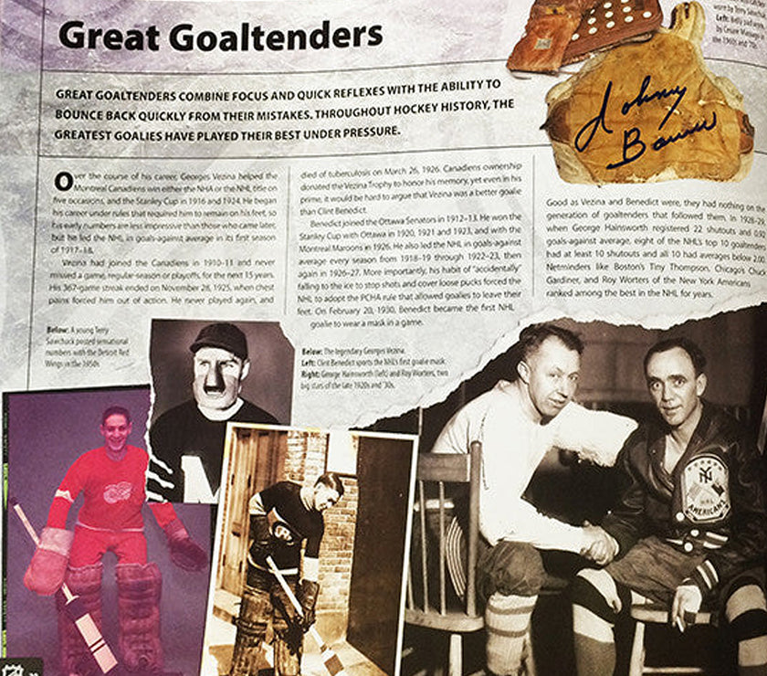 Johnny Bower Signed "The Official NHL Hockey Treasures" Collectible Book - Heritage Hockey™