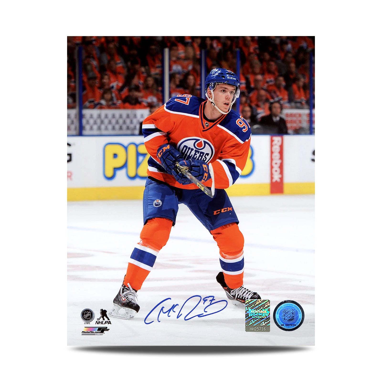 Connor McDavid Signed Edmonton Oilers Rookie 8X10 Photo
