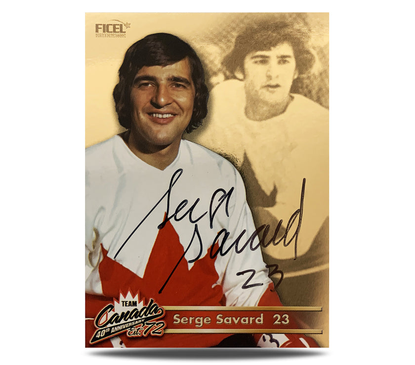 Serge Savard #23 Signed Official 40th Anniversary Team Canada 1972 Card