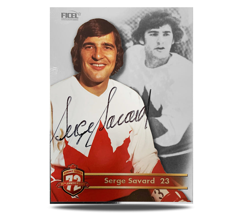 Serge Savard #23 Signed Official 35th Anniversary Team Canada 1972 Card