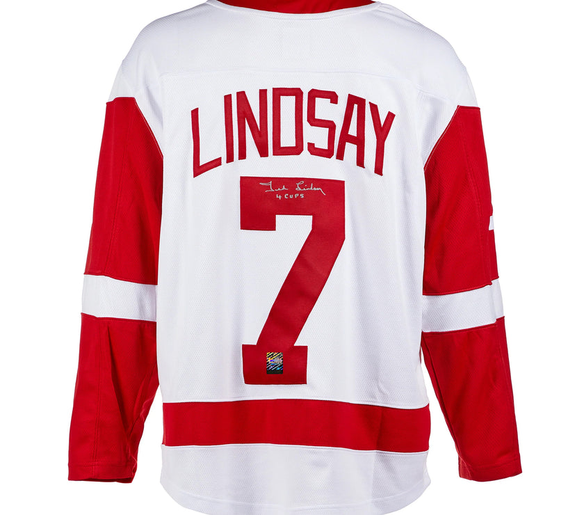 Ted Lindsay Signed Detroit Red Wings Fanatics Breakaway Away White Jersey