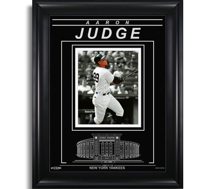 Aaron Judge New York Yankees Engraved Framed Photo - Action Spotlight - Heritage Hockey™