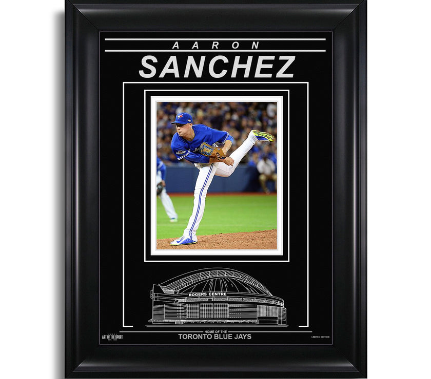 Aaron Sanchez Toronto Blue Jays Engraved Framed Photo - Action Pitch Horizontal - Heritage Hockey™