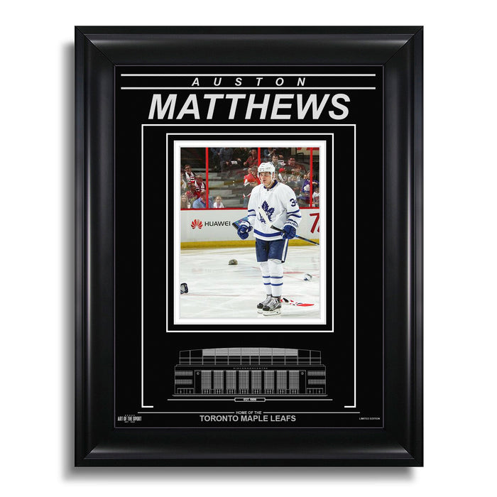 Auston Matthews Toronto Maple Leafs Engraved Framed Photo - 4 Goal Game - Heritage Hockey™