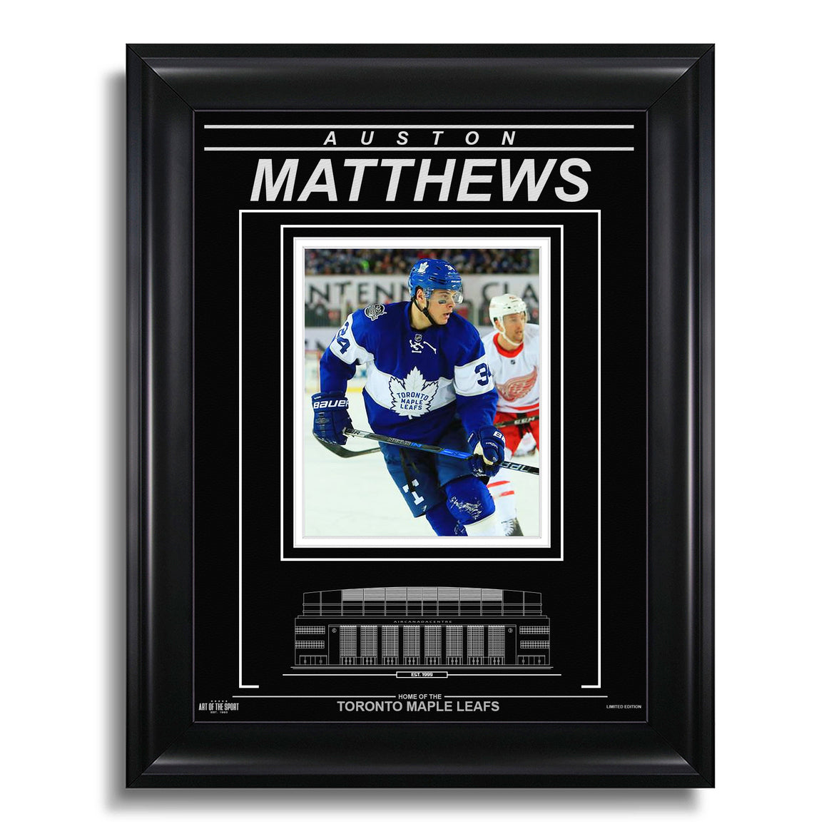 Auston Matthews Toronto Maple Leafs Engraved Framed Photo - Centennial Classic - Heritage Hockey™