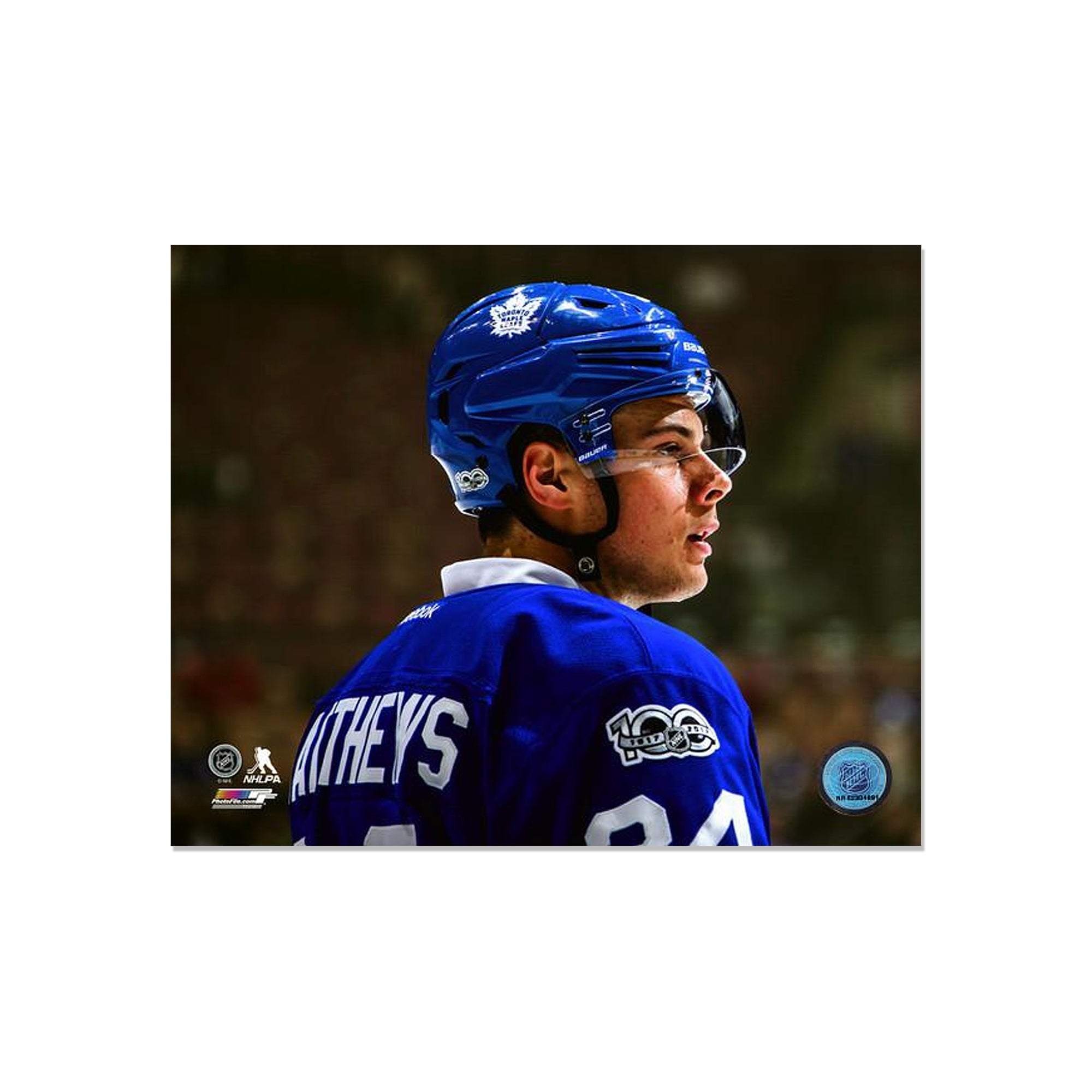 Auston Matthews Toronto Maple Leafs Engraved Framed Photo - Closeup - Heritage Hockey™