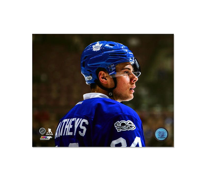 Auston Matthews Toronto Maple Leafs Engraved Framed Photo - Closeup - Heritage Hockey™