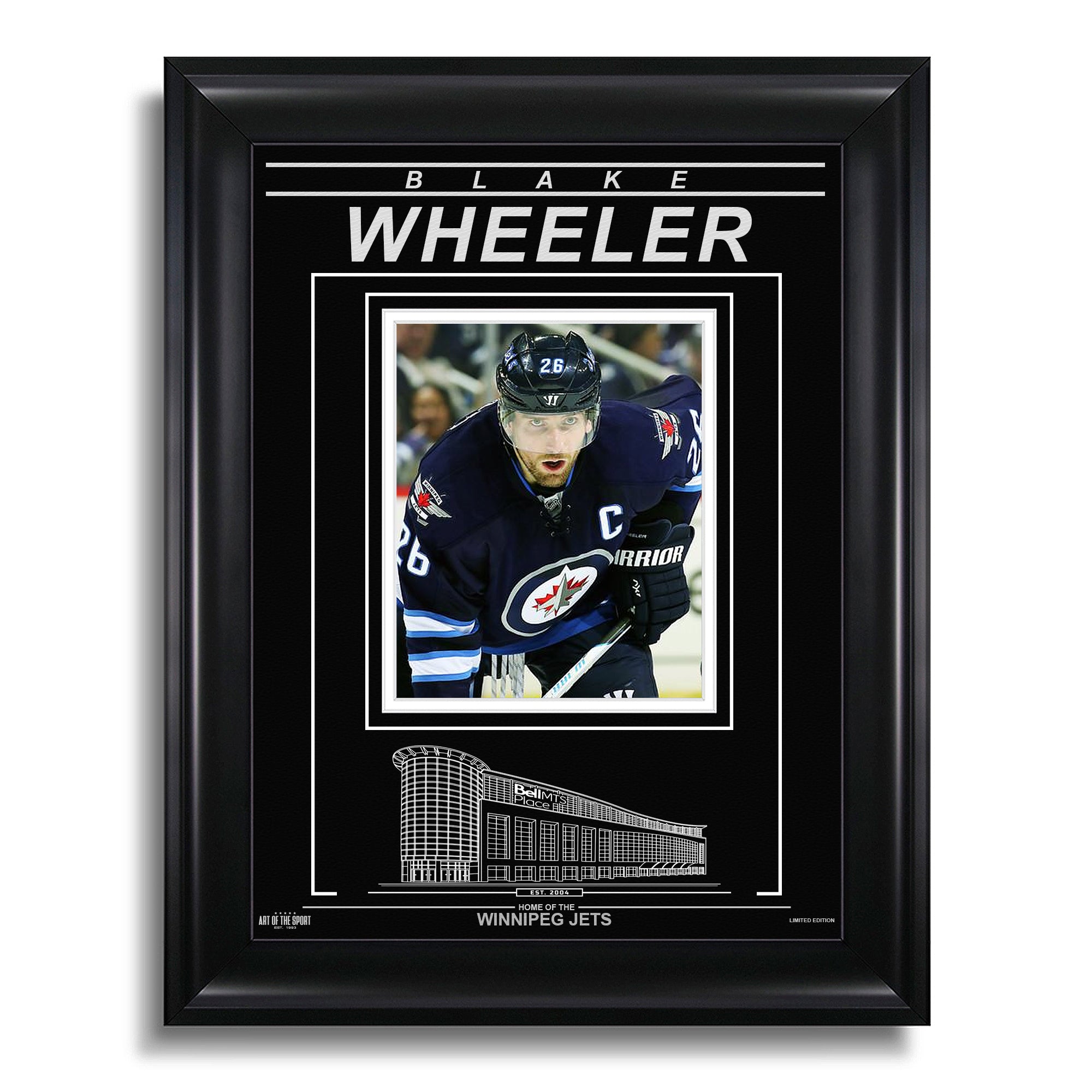 Blake Wheeler Winnipeg Jets Engraved Framed Photo - Closeup - Heritage Hockey™