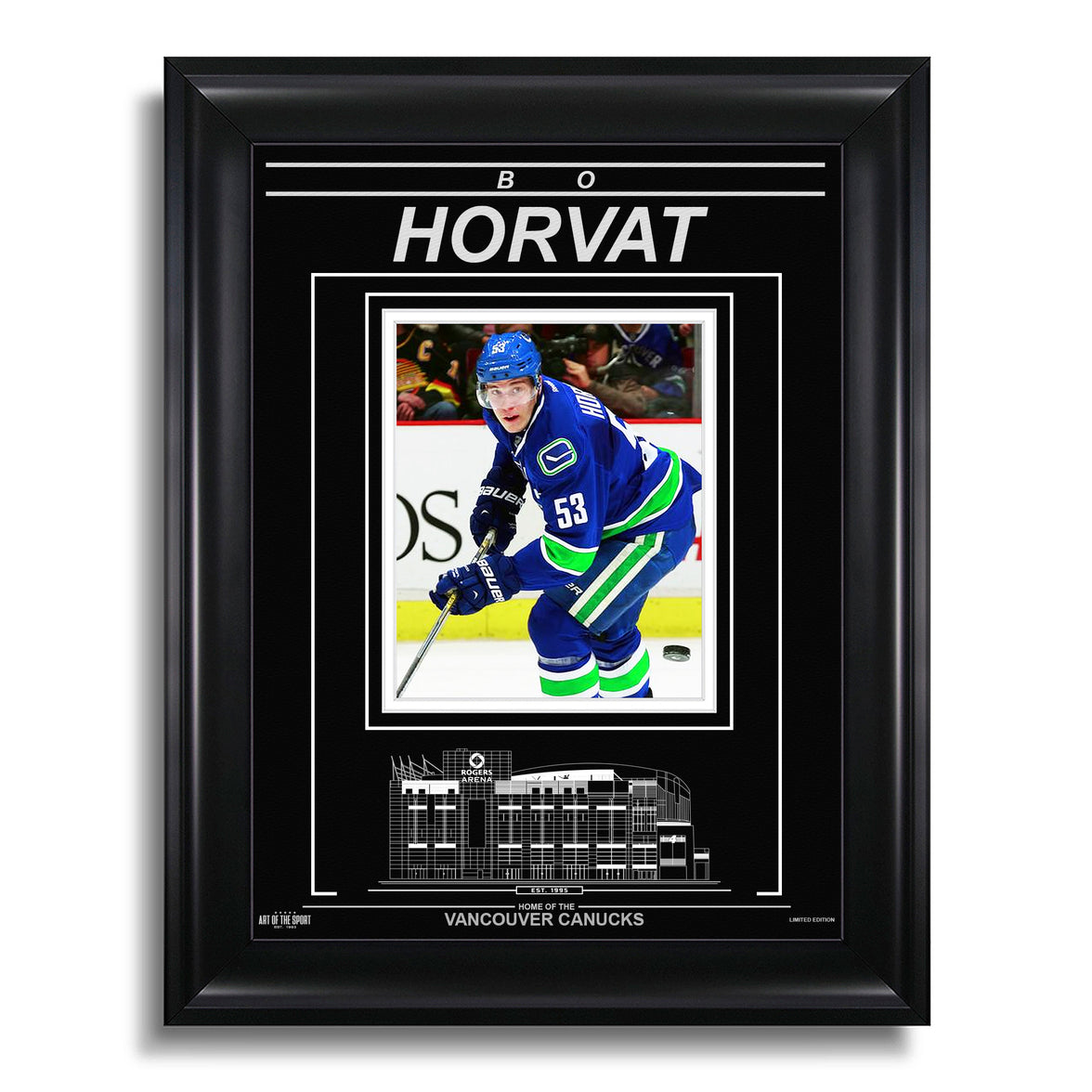 Bo Horvat Vancouver Canucks Engraved Framed Photo - Action - Heritage Hockey™