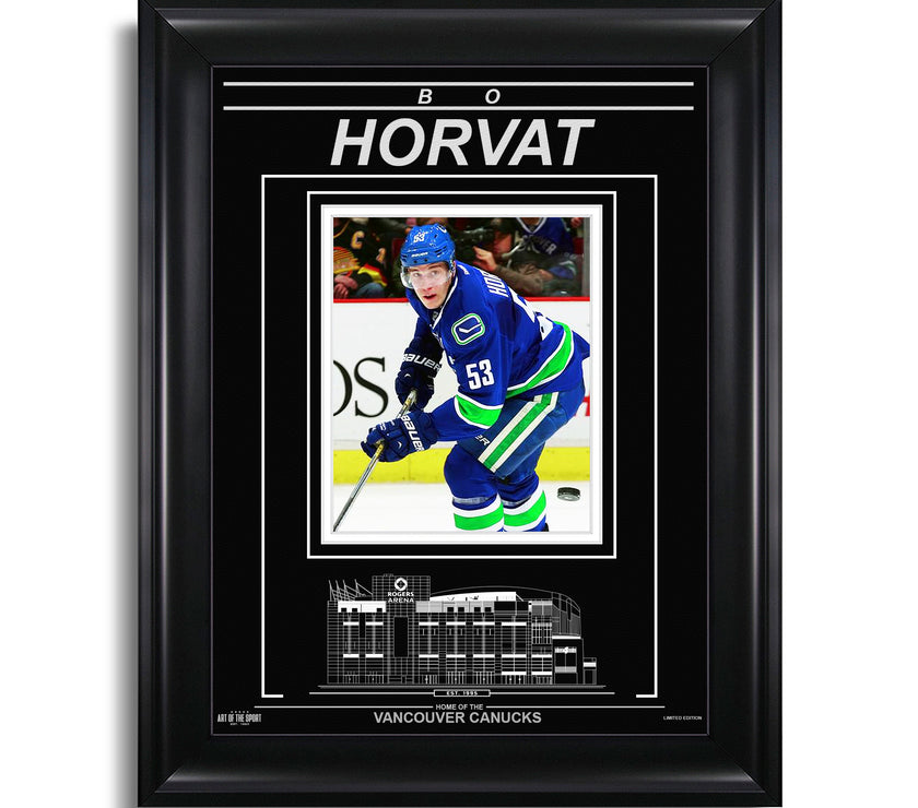 Bo Horvat Vancouver Canucks Engraved Framed Photo - Action - Heritage Hockey™