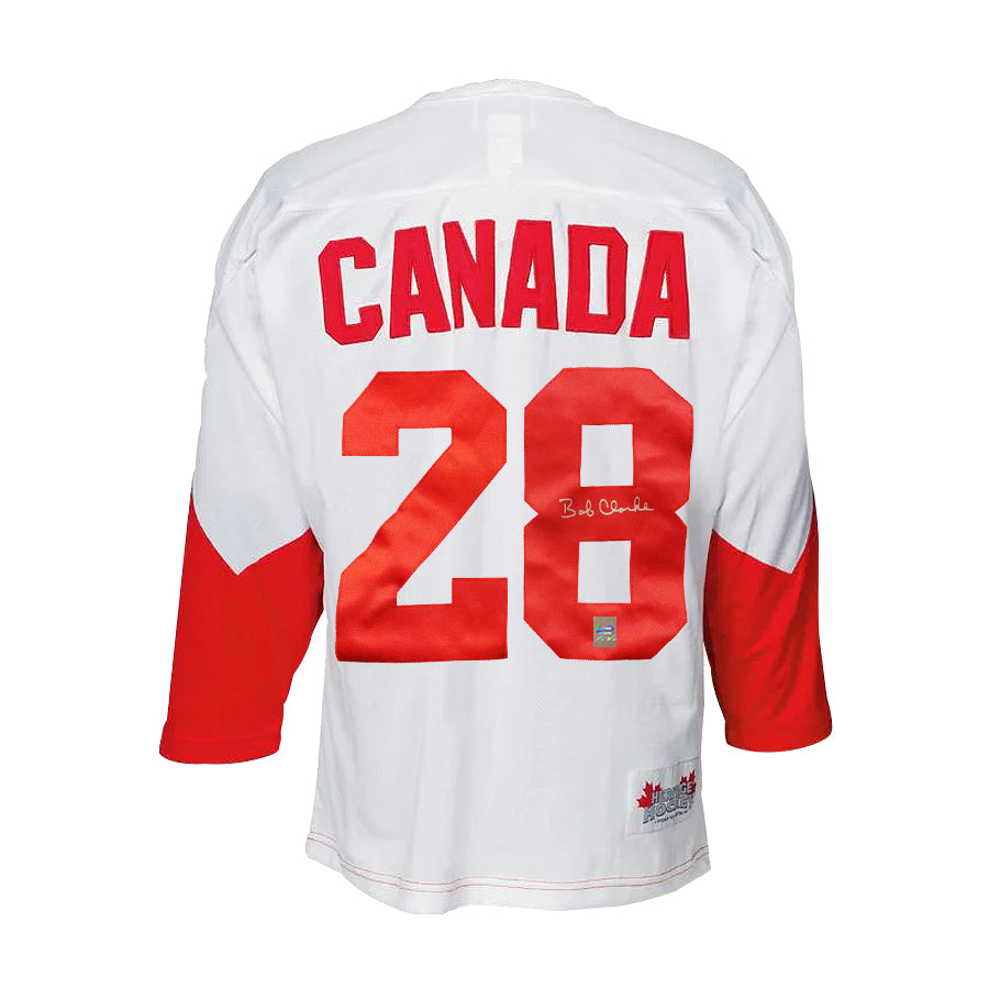 Bobby Clarke Signed Team Canada 1972 Summit Series Away White Jersey