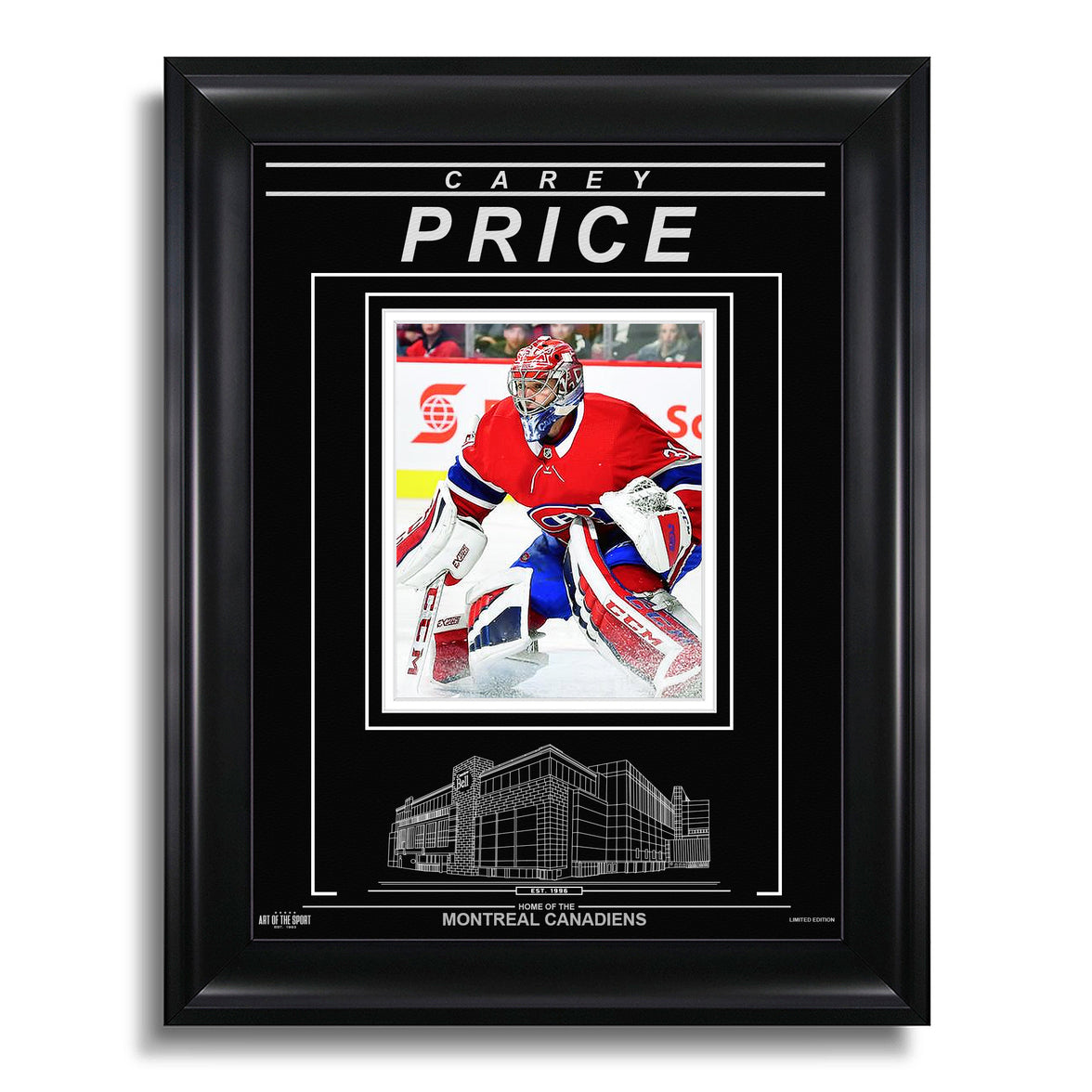 Carey Price Montreal Canadiens Engraved Framed Photo - Action - Heritage Hockey™