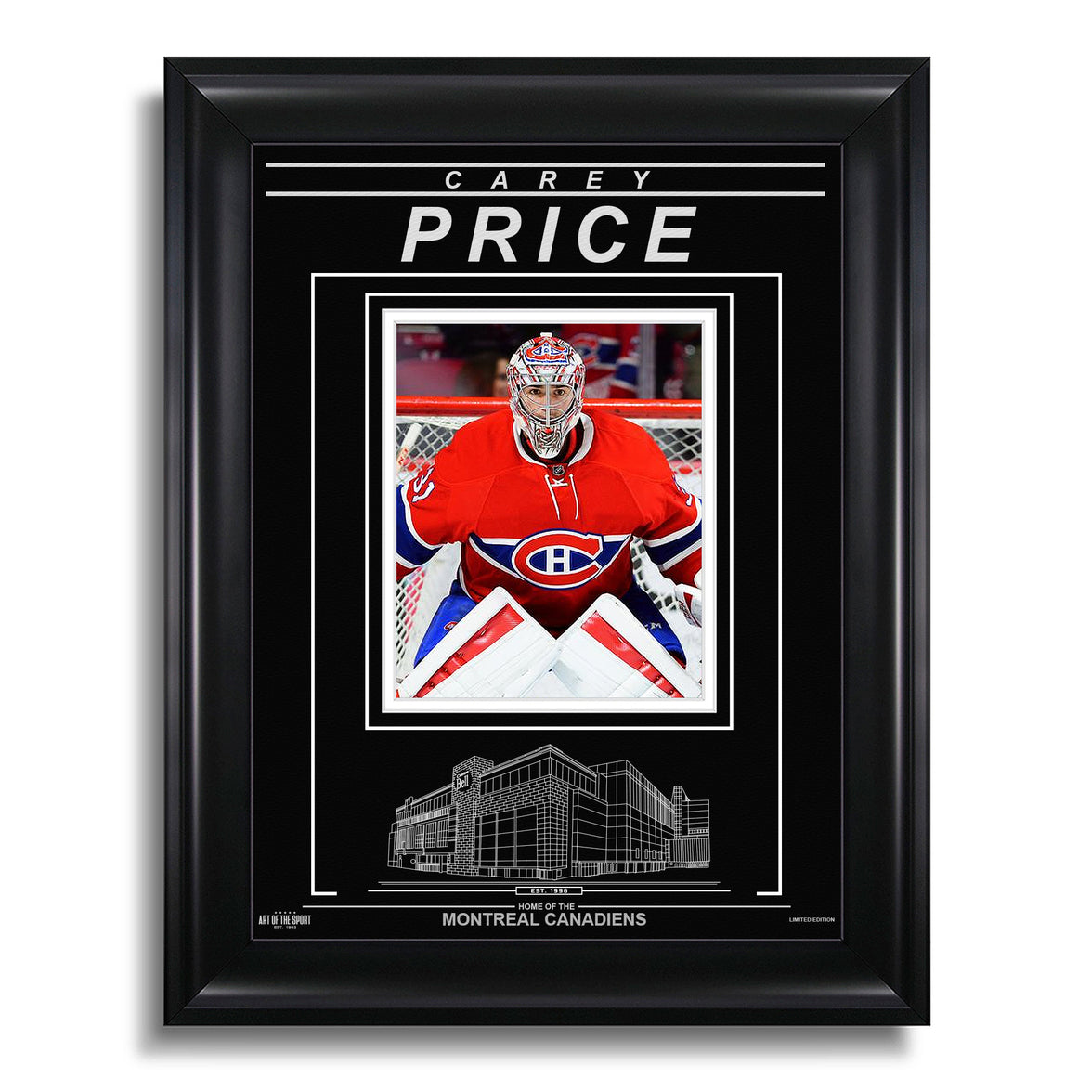 Carey Price Montreal Canadiens Engraved Framed Photo - Focus - Heritage Hockey™