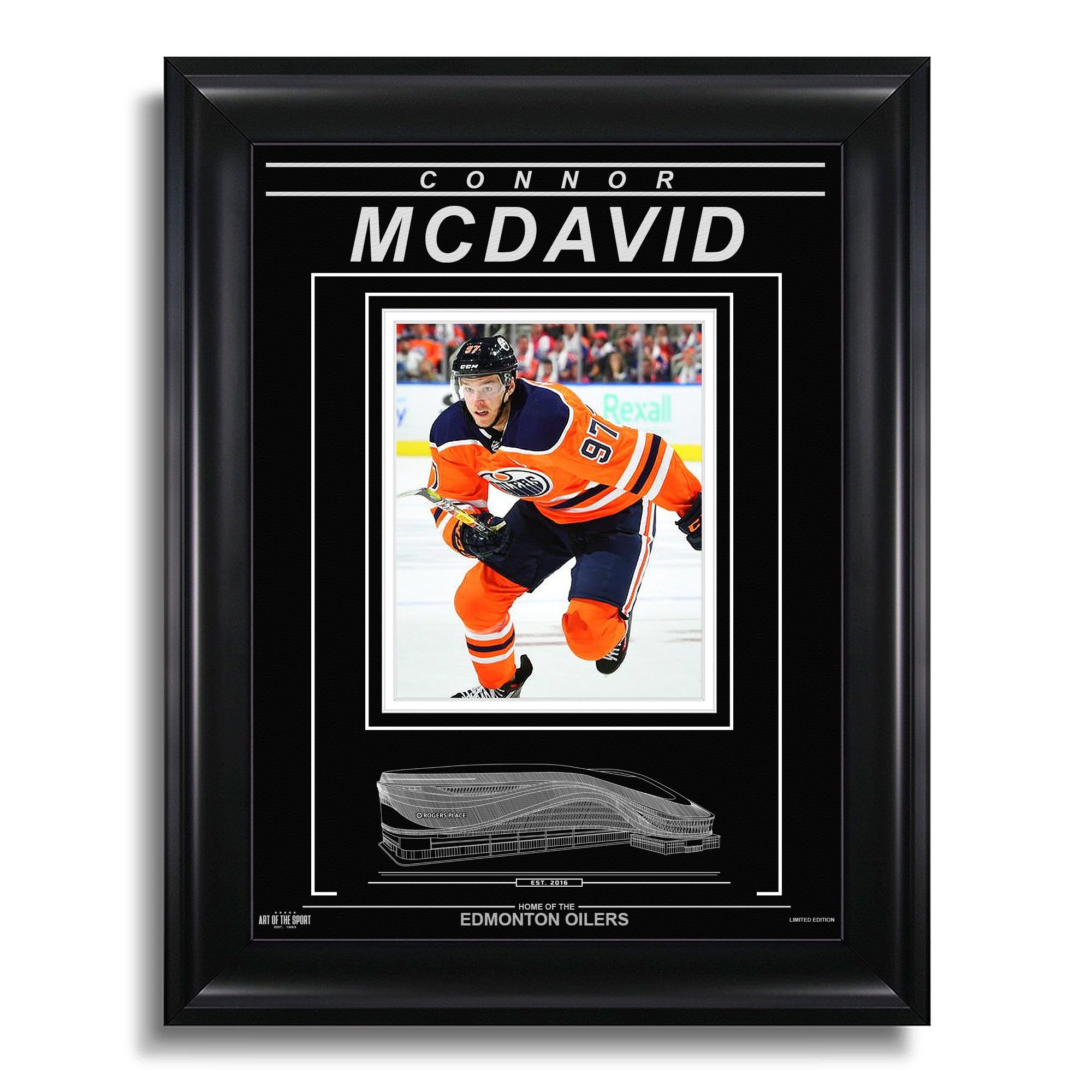 Connor McDavid Edmonton Oilers Engraved Framed Photo - Action Skating - Heritage Hockey™